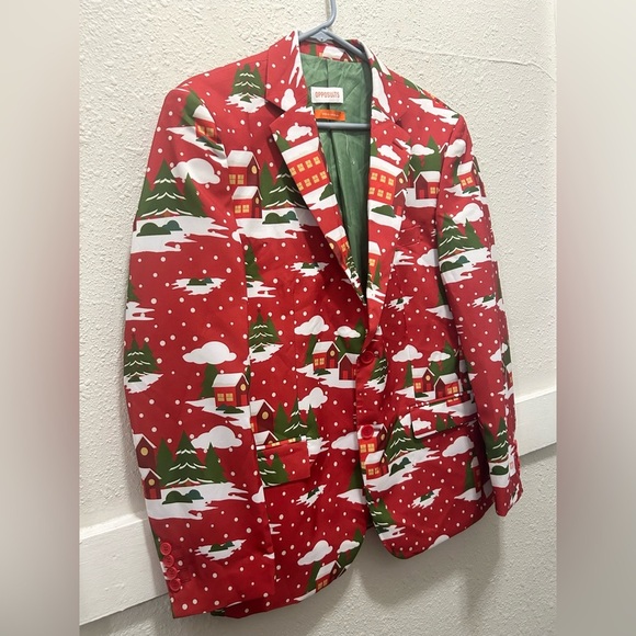 Opposuits Men's Christmas Holiday Print Suit Jacket M - Picture 2 of 9